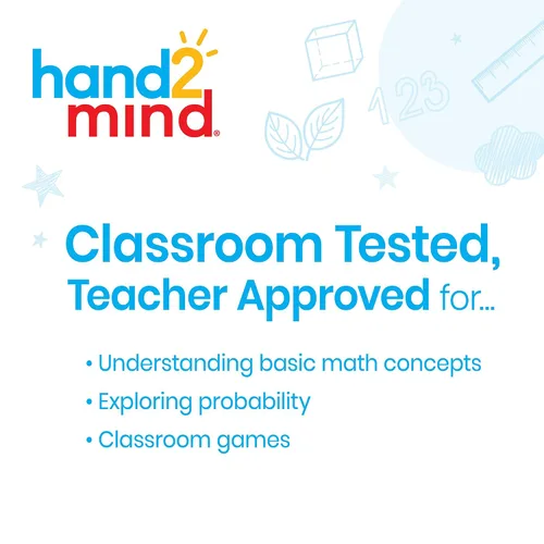 Miniatura 2 de hand2mind Dados pequeños de plástico para escribir y limpiar para niños de 5 a 8 años, superficie de borrado en seco en todos los lados, dibujar