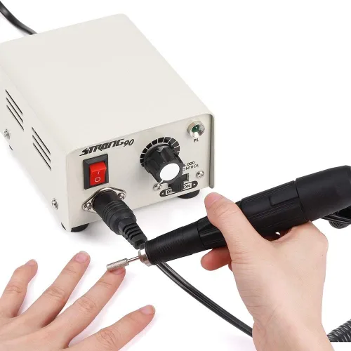 Fuerte 90 65W 35000rpm Pedicura de acero inoxidable máquina de manicura de pulido de uñas máquina eléctrica de arte de uñas máquina de taladro