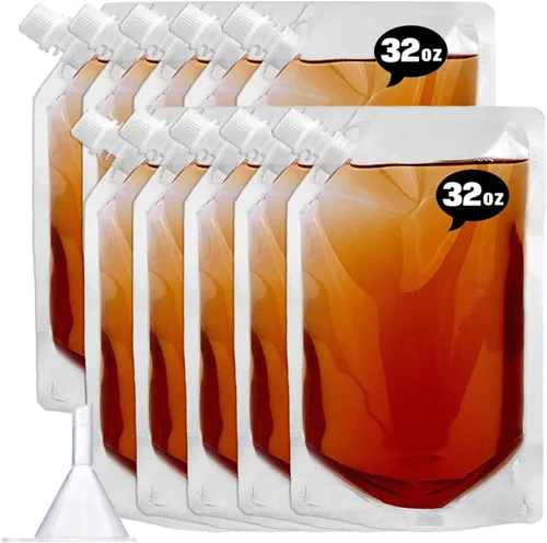 Miniatura 12 de Frascos de Plástico-Corredores de Ron Bolsas de Licor de Plástico para Colar Alcohol, A Prueba de Fugas, Sin BPA, Kit de Frasco de Viaje de Jugo