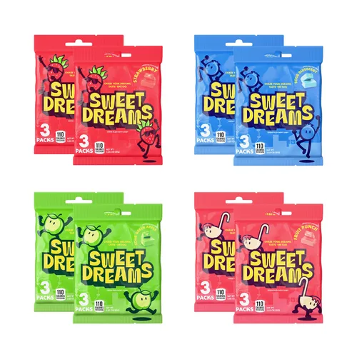 Miniatura 10 de Sweet Dreams Caramelos masticables suaves rellenos en el centro envueltos individualmente, caramelos sin gluten, tamaño de fiesta, dulces