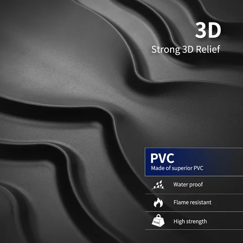 Miniatura 2 de Art3dwallpanels Paquete de 33 paneles de pared 3D, 2 paneles de pared texturizados de PVC con efectos diferentes para decoración de pared