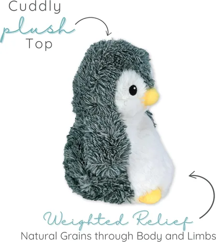 Miniatura 4 de Peppy Penguin - Animal de peluche con peso y apto para microondas – Peluche térmico para calidez – Juguete lindo, suave y acogedor para adultos