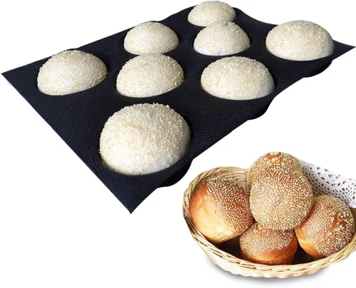 Miniatura 12 de Bluedrop Moldes perforados de la panadería de la forma redonda de la bandeja del pan de la forma del pan del bollo del silicón