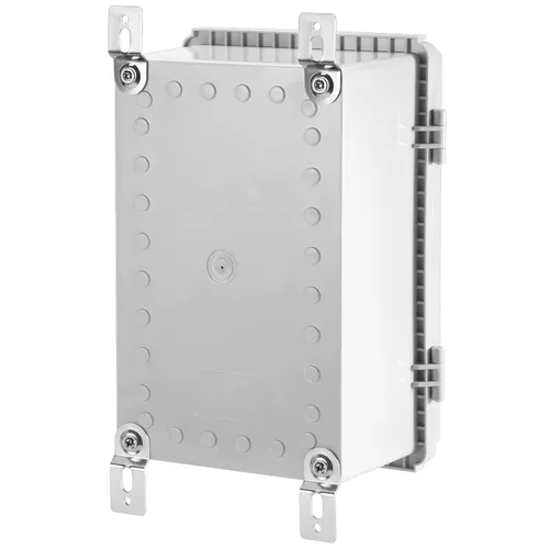 Miniatura 5 de Caja de conexiones eléctricas impermeables IP67 carcasa de plástico ABS con cubierta con bisagras con placa de montaje, soportes de pared