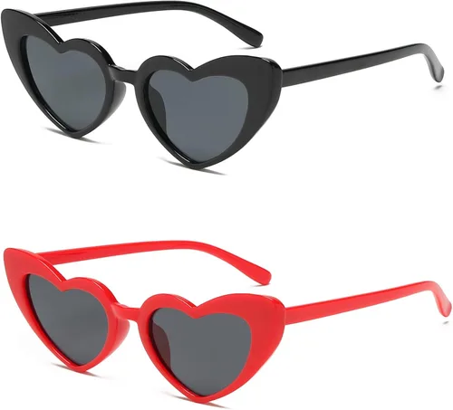 YOSHYA Clout Goggle - Gafas de sol con forma de corazón, estilo vintage, estilo retro, estilo Kurt Cobain