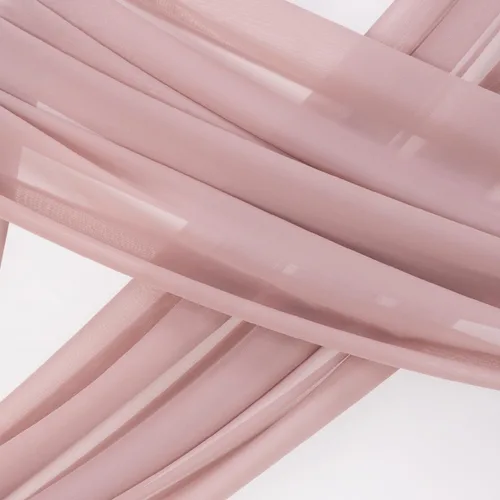 Miniatura 3 de Socomi 29 pulgadas x 19 pies de tela drapeada para arco de boda, 2 paneles de cortina de gasa transparente rosa polvorienta, 6 yardas para Rosa