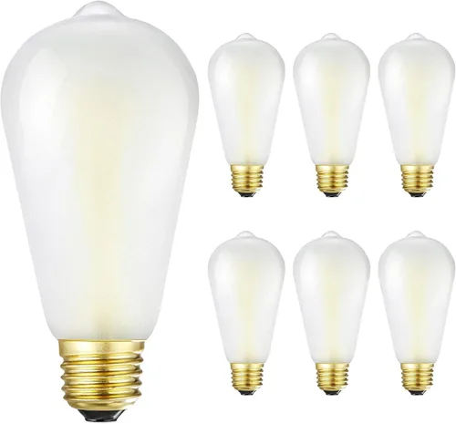 Miniatura 14 de Bombillas LED Edison regulables e26, 4 W, 40 W equivalentes, 400 lm, luz blanca cálida de 2700 K, AC120V, bombillas ST58 con acabado esmerilado