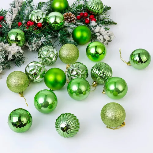 Miniatura 129 de AMS Esferas de Navidad de 2.36 pulgadas/60mm, 34 unidades, adornos grandes, decoraciones para fiestas, inastillables, colgantes festivos para Negro