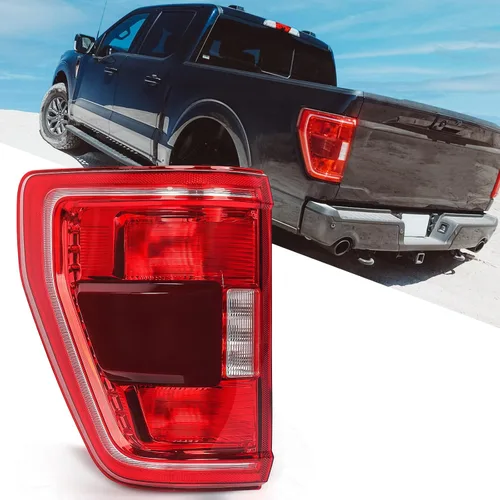 FIONE Ensamble de luz trasera Compatible con Ford F150 F 150 2021 2022 2023 Modelo halógeno con función de punto ciego Lado del conductor izquierdo