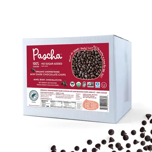 Miniatura 14 de Pascha Chips de Chocolate Semidulce Orgánico a Granel para Hornear 55% Cacao, Sin Alérgenos, Sin OGM, Vegano y de Comercio Justo, 10 Libras