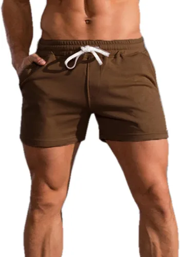 Miniatura 15 de Pantalones cortos de algodón de 5.5/7 pulgadas para hombre, pantalones cortos de entrenamiento de algodón con bolsillos