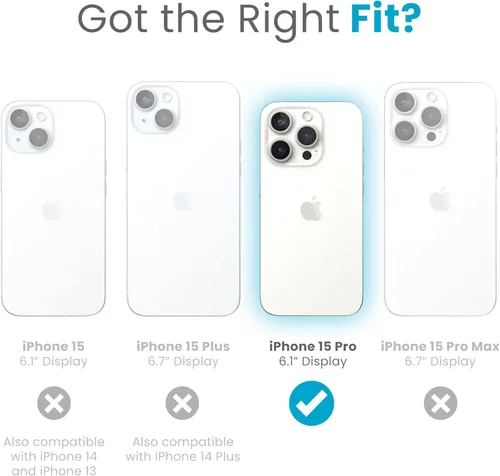 Miniatura 2 de Speck Funda para iPhone 15 Pro - Protección contra caídas - Resistente a los arañazos, tacto suave, funda para teléfono de 6.1 pulgadas - Presidio2