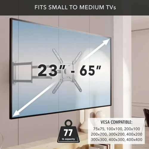 Miniatura 5 de Mount-It! Soporte de pared para TV de brazo largo, extensión extra larga de movimiento completo de 37.2 pulgadas, soporte de montaje de TV
