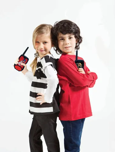 Miniatura 3 de Lexibook, Miraculous, Walkie Talkies, 656.2 ft, Set de comunicación para niños, 2 canales de comunicación, clip para cinturón, negro/rojo, TW12MI