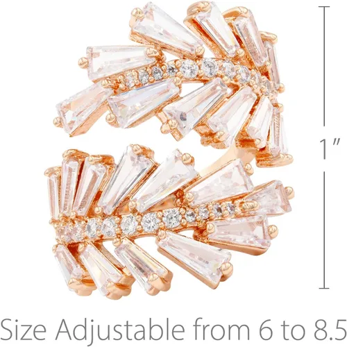 Miniatura 3 de Lavencious Anillo de moda de cóctel artístico, tamaño ajustable de 6 a 8.5 circonitas cúbicas