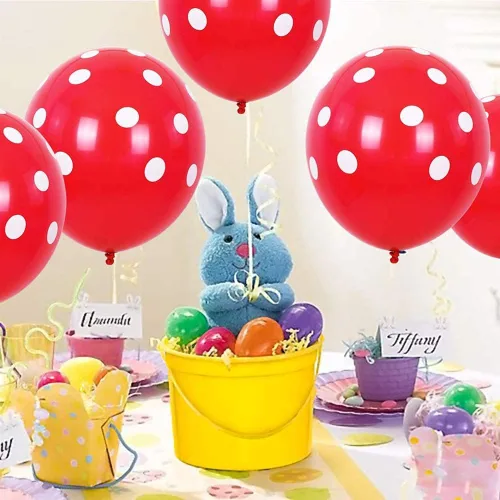 Miniatura 4 de 60 globos de lunares rojos y negros de mariquita, globos de punto ondulado, suministros de decoración de cumpleaños, boda, fiesta, juguetes