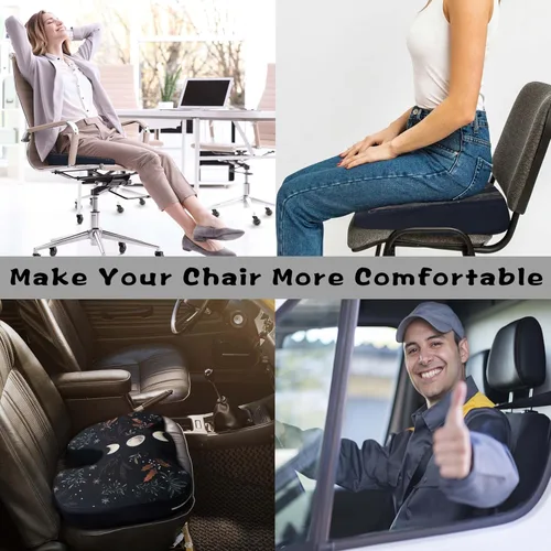 Miniatura 4 de Cojín de asiento bohemio para aliviar el dolor de coxis, oficina, computadora, espuma viscoelástica, cojín para silla de alivio de presión, cojín