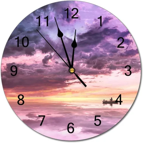 Miniatura 8 de Reloj de pared silencioso sin tictac de PVC, montañas del Tirol del Sur, Italia, senderismo, C, funciona con pilas, 10 pulgadas (9.8 in), reloj