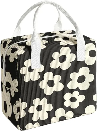 Miniatura 8 de Lonchera con lazo para mujeres y hombres, bolsa de almuerzo de tela aislada para el trabajo, lonchera para adultos a prueba de fugas, bolsa