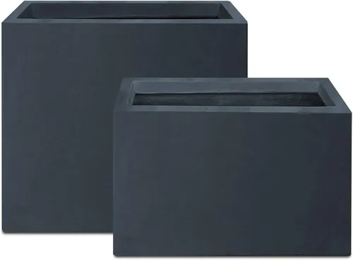 Miniatura 22 de Kante Macetero rectangular de hormigón de 23.2 pulgadas de largo, macetas grandes para interiores y exteriores con orificio de drenaje y tapón
