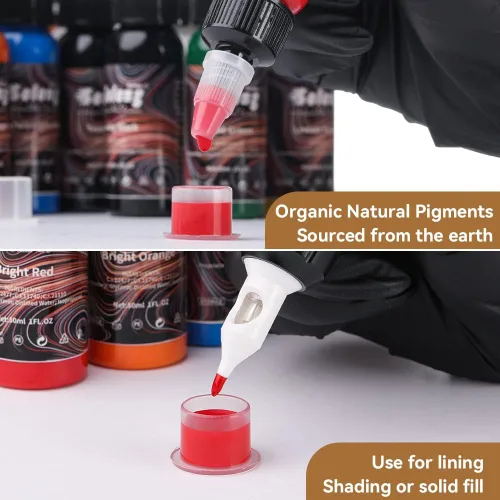 Miniatura 5 de Juego de 9 piezas de tinta de tatuaje, 1 oz (1.0 fl oz) Tattoo Supply USA Pigment Kit Solong Tattoo Ink Set TI302S-30-9