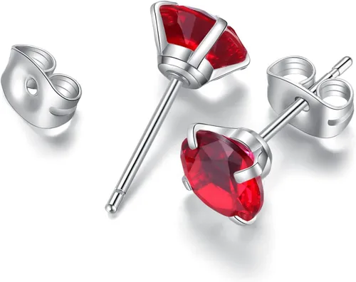 Miniatura 3 de Juego de 6 pares de aretes tipo dormilona hipoalergénicos con circonita cúbica de acero inoxidable 316L, 0.118-0.315 in