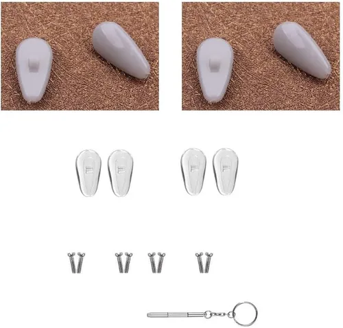 Miniatura 4 de Kit de reparación de gafas de silicona suave antideslizante para cámara de aire con bolsa de aire de vidrio con tornillos y destornillador