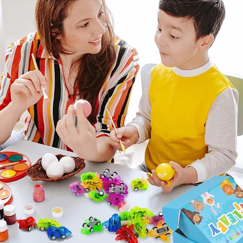 Miniatura 8 de Vileafy 50 mini autos de tracción para niños, bolsas de regalos de cumpleaños, recompensas de aula, recuerdos de fiesta y premios de carnaval