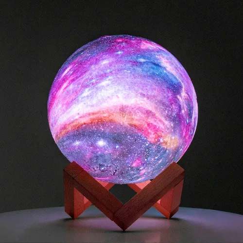 Miniatura 7 de BRIGHTWORLD Lámpara de luna, lámpara Galaxy, 5.9 pulgadas, 16 colores, LED 3D, luz de luna, control remoto y táctil, luz nocturna de luna