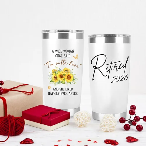 Miniatura 6 de Regalo de jubilación para mujer – Jubilada 2026 A Wise Woman Once Said Acero inoxidable 20 onzas – Divertidos regalos de jubilación para compañeros