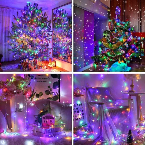 Miniatura 4 de Cadena de luces LED brillo mágico. Luces decorativas 200 LED 65.6 pies con modos multiintermitentes, controlador para la habitación de los niños
