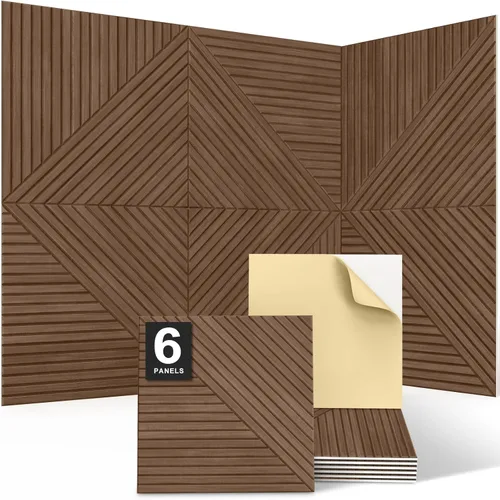 Miniatura 19 de JBER Paneles acústicos para pared - 6 piezas de 23.6 X 23.6 pulgadas con estampado de patrón de madera, paneles insonorizantes decorativos Lago
