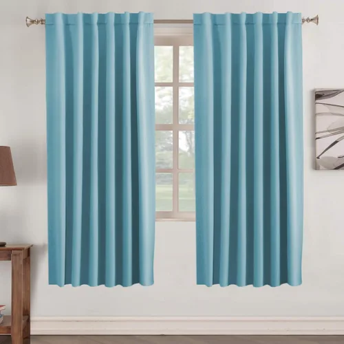 Miniatura 122 de Turquoize Cortinas Opacas para Tratamiento de Ventana con Trabillas Traseras para Sala de Estar/Dormitorio, Tratamientos de Ventana con Aislamiento