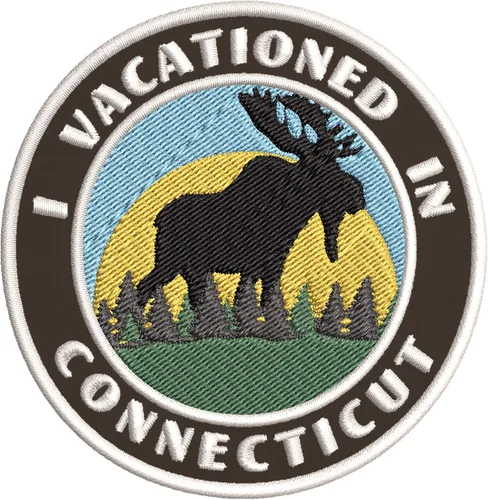 I Vacationed in Connecticut - Parches decorativos bordados de 3.5 pulgadas, para planchar o coser, recuerdos de vacaciones, viajes, aventura, tema