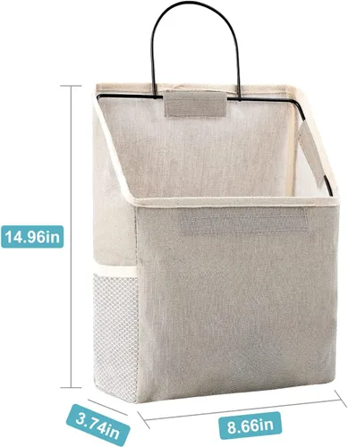Miniatura 4 de Surblue Bolsa de almacenamiento para colgar en la pared con gancho adhesivo, almacenamiento colgante de armario para bolsillo, bolsa organizadora