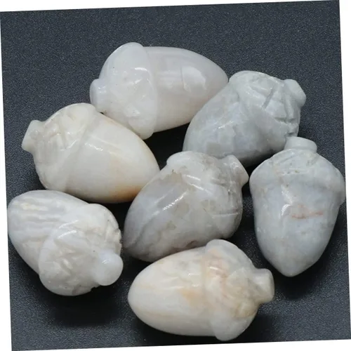 Miniatura 6 de Happyyami 6 piezas de conos de pino de piedra para regalo de cristal curativo, decoración de macetas de roca de cristal, conos de pino, adorno