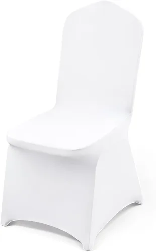 Miniatura 150 de VEVOR 150 fundas blancas para sillas de poliéster y elastano, fundas elásticas para bodas, fiestas, comedor, banquetes, sin pinzas, 150