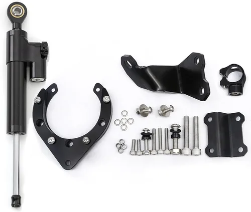 Kit de soporte de montaje estabilizador de aluminio para motocicleta CNC para Yamaha MT07 FZ07 2020 2021 2022 2023 (negro + negro)