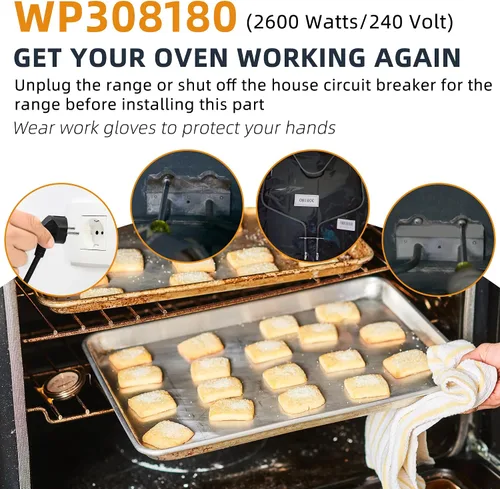 Miniatura 6 de AMI PARTS (2025 UPGRADE) WP308180 W10308477 Elemento de horneado para horno Fit para horno Whirl-pool Elemento de calentamiento 311470, 313827