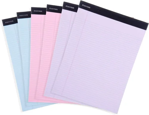 Miniatura 14 de Mintra Office - Blocs de notas tamaño legal, ((Versión básica 6pk - (Versión en colores pastel #2), 8.5 x 11 pulgadas, renglones anchos)) Pastel v2