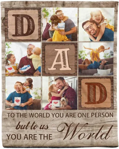 Miniatura 27 de D-Story Manta de hijo, divertidas mantas personalizadas con fotos, regalo para papá, manta de disfraz, regalo para hija, regalos personalizados