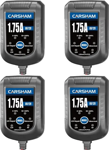 Cargador de batería CARSHAM Trickle de 6 V 12 V, cargador de flotador inteligente, mantenedor automático para automóvil, motocicleta, cortadora de