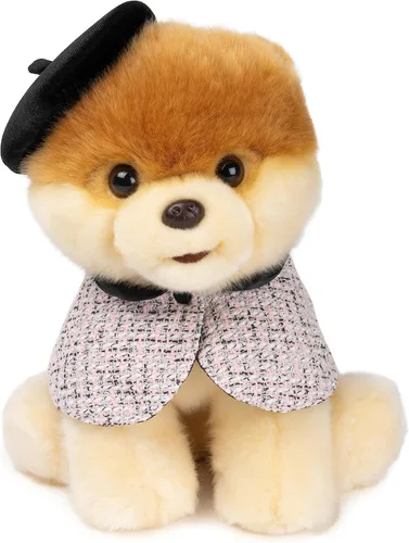 GUND Boo, El perro más lindo del mundo con gorro parisino de peluche, muñeco de perro pomerania para edades de 1 año en adelante, 9 pulgadas