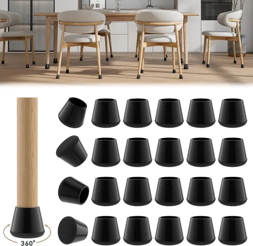 Miniatura 41 de 24 piezas de protectores de piso de silicona extra pequeños para patas de silla para pisos de madera dura, fundas engrosadas de goma para patas