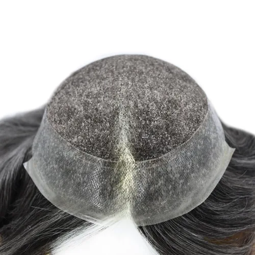 Miniatura 305 de Sistema de reemplazo de cabello de encaje francés para hombre, piezas de cabello de aspecto natural, encaje frontal, negro, marrón, rubio, gris