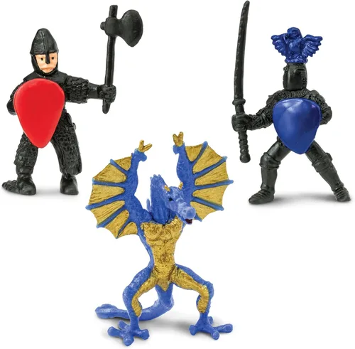 Miniatura 6 de Safari Ltd Knights & Dragons TOOB - 9 mini figuras con caballeros, Drake, Tiamat, Wyvern y Peluda Dragon, figuras de juguete para niños, niñas