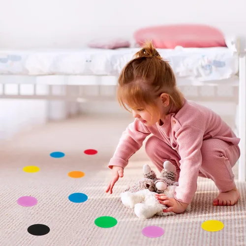 Miniatura 5 de IKAYAS 50 unidades de alfombras de 2 pulgadas, puntos de piso, círculos de piso, marcadores de alfombra para decoración de aula, suministros