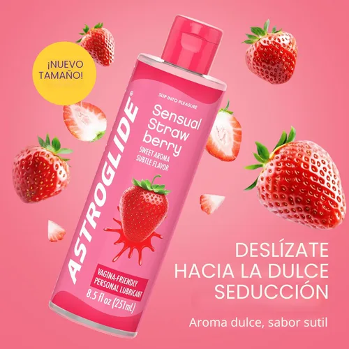 Miniatura 4 de Astroglide - Lubricante personal con sabor a fresa de 8.5 fl oz, lubricante para hombres, mujeres y parejas, sabor delicioso, hipoalergénico, seguro