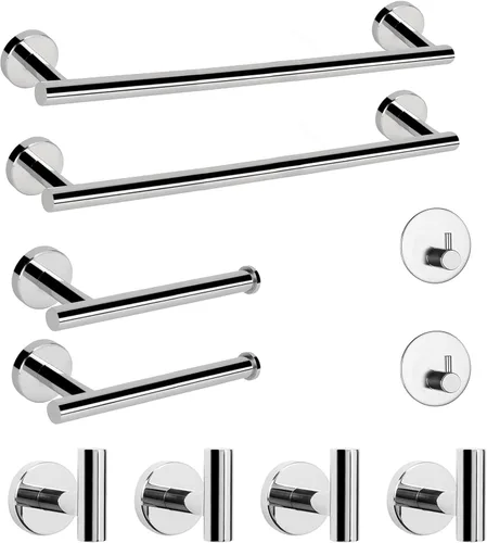 Miniatura 13 de NearMoon Juego de accesorios de baño SUS 304 de acero inoxidable grueso, incluye toallero de 16 pulgadas, soporte para papel higiénico, ganchos