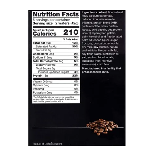 Miniatura 2 de PROTIFIT - Barra de oblea de moca alta en proteínas, 2 unidades, 0.51 onzas de proteína, baja en calorías, baja en carbohidratos, baja en grasas